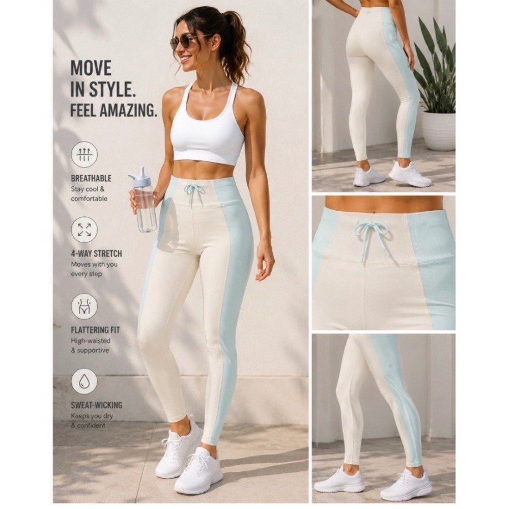 Free People Movement Colorblock High Rise Leggings Athleisure Small Drawstring